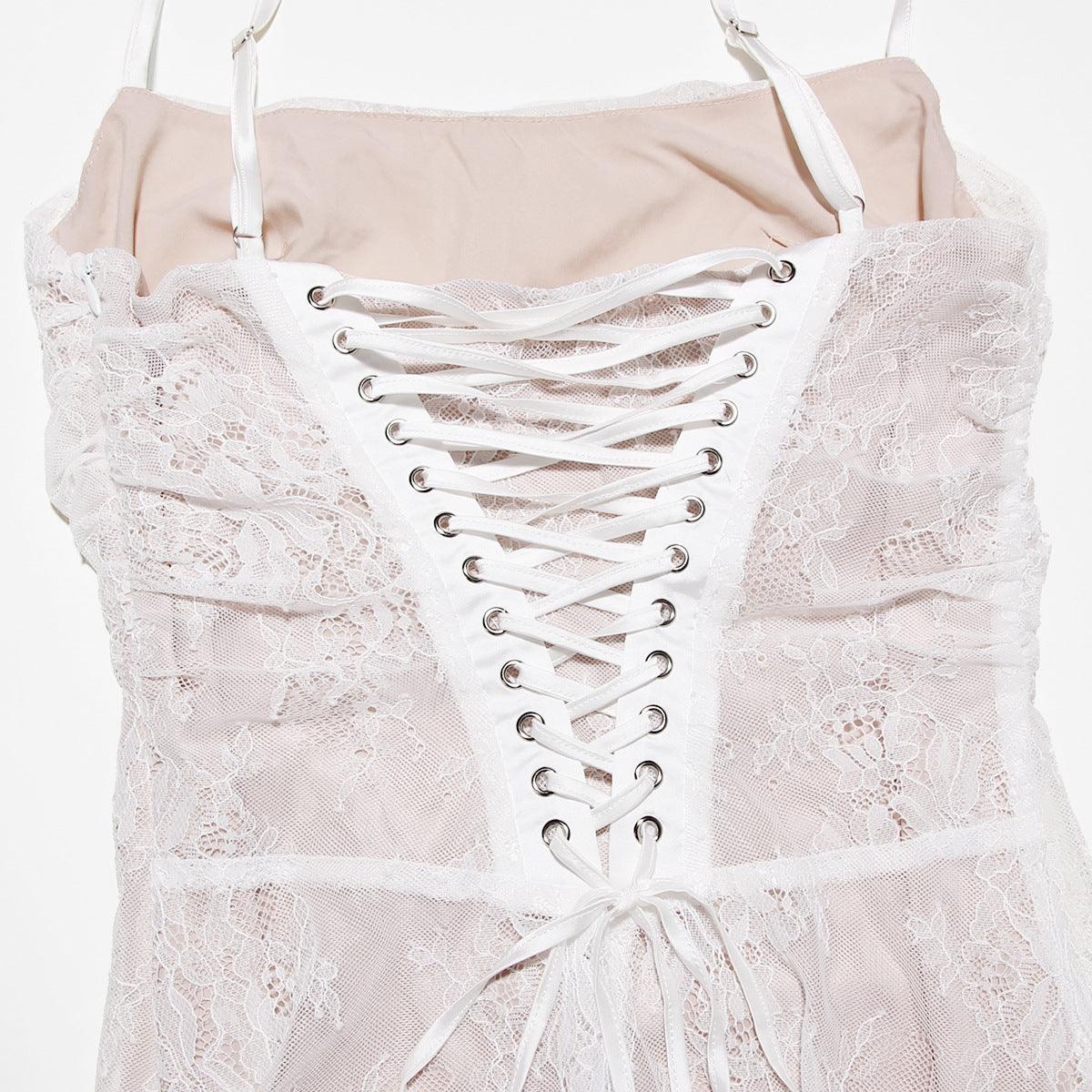 Celeste Eleganza: Abito Maxi in Pizzo