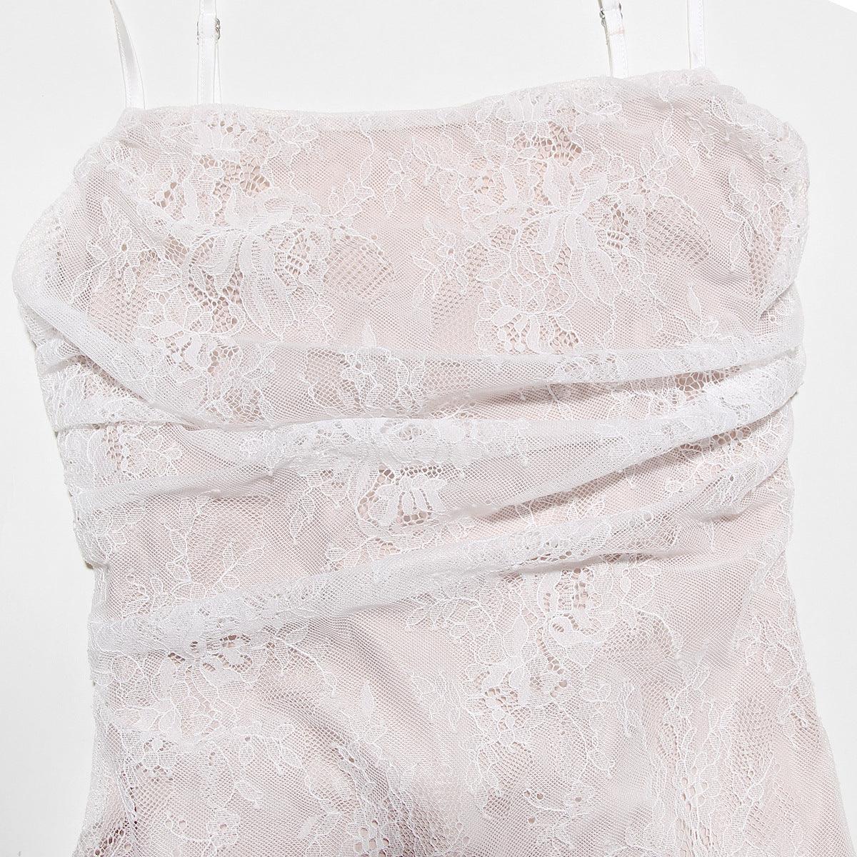 Celeste Eleganza: Abito Maxi in Pizzo