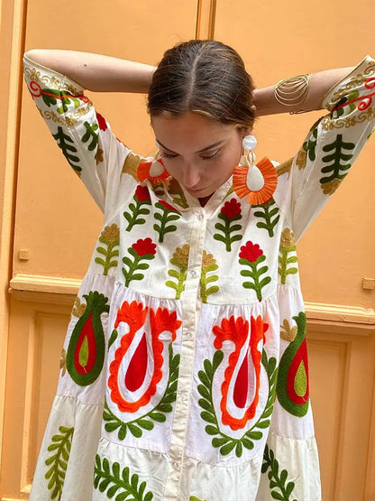 Elegant Patchwork Dress That Flatters