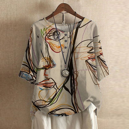 Blusa Floreale Vintage Traspirante