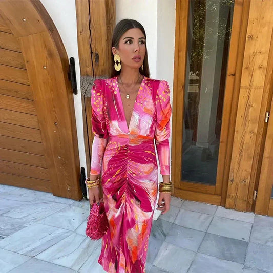 Eleganza Maxikleid Toscana-Stil