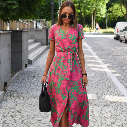 Abito Elegante Scollo a V Lussuoso