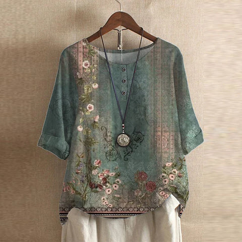 Blusa Floreale Vintage Traspirante