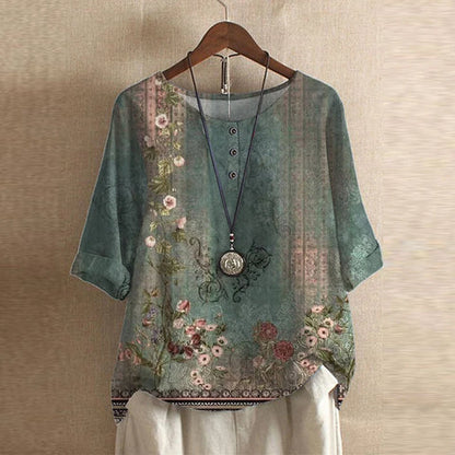 Blusa Floreale Vintage Traspirante