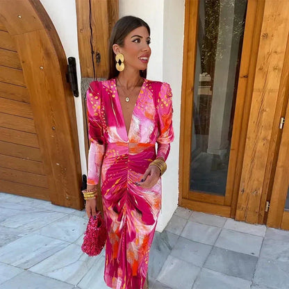 Eleganza Maxikleid Toscana-Stil