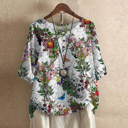 Blusa Floreale Vintage Traspirante