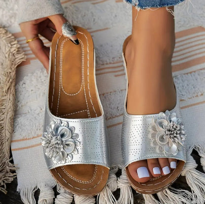 Elegant Floral & Support Sandals