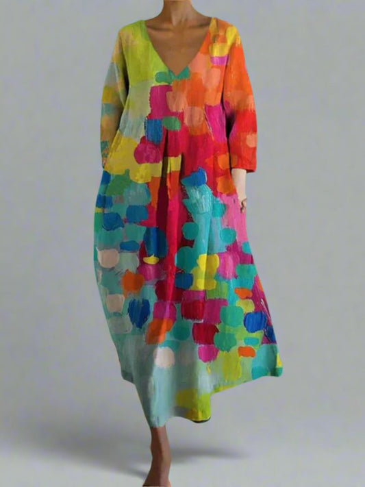 Abito Artistico V-Neck