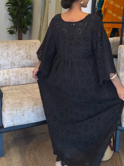 Abito Nero Elegante Hollow Chic