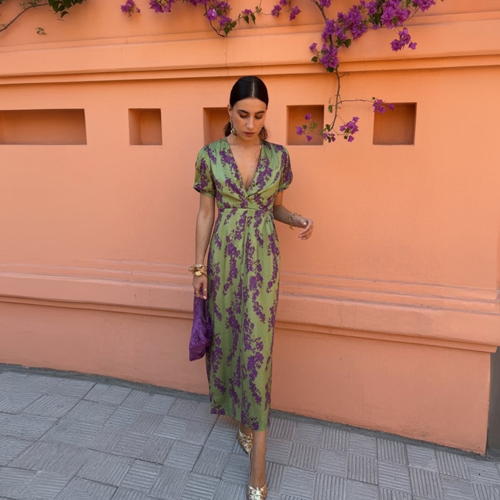 Abito-Midi Fiorito Chic