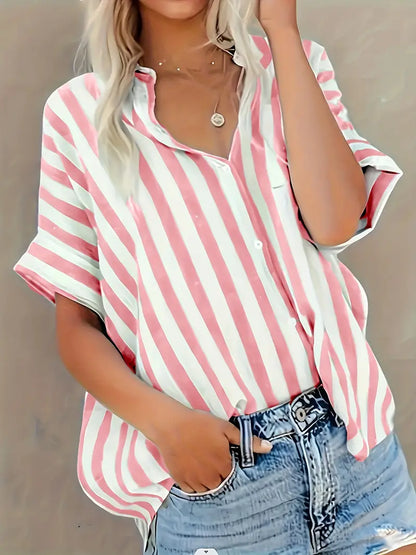 Blusa A Righe Anti-Piega