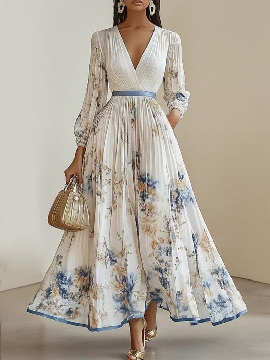 Vestito Floreale Vita-Definita