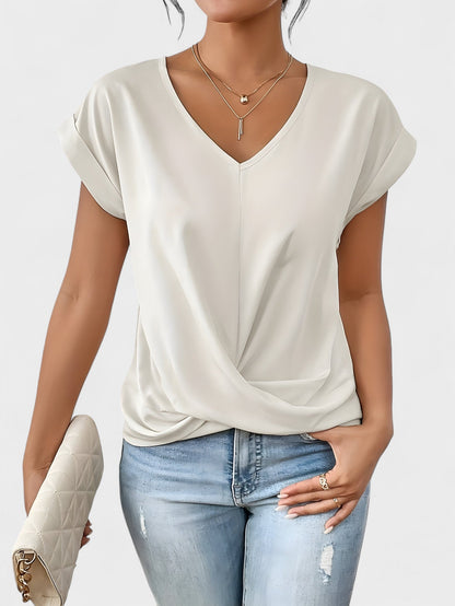 Top chic con scollo a V incrociato