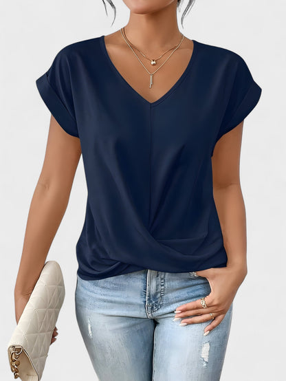 Top chic con scollo a V incrociato
