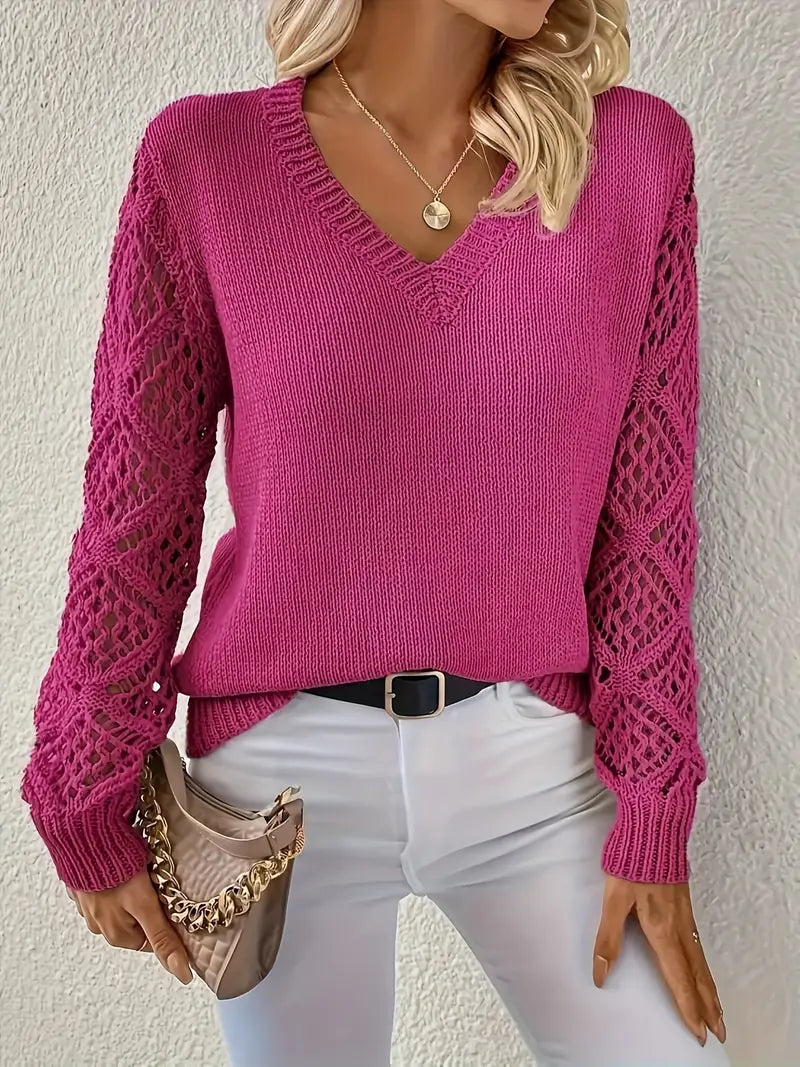 Maglione Lungo Scollo-V Snellente