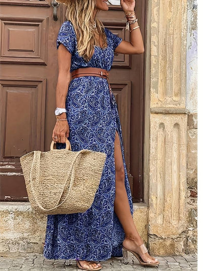 Elegante Abito-Floreale Maxilungo