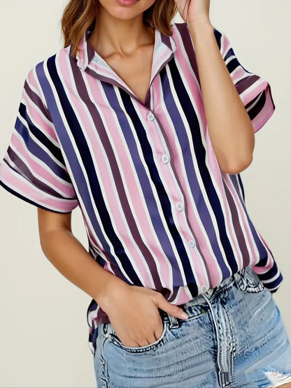 Blusa A Righe Anti-Piega