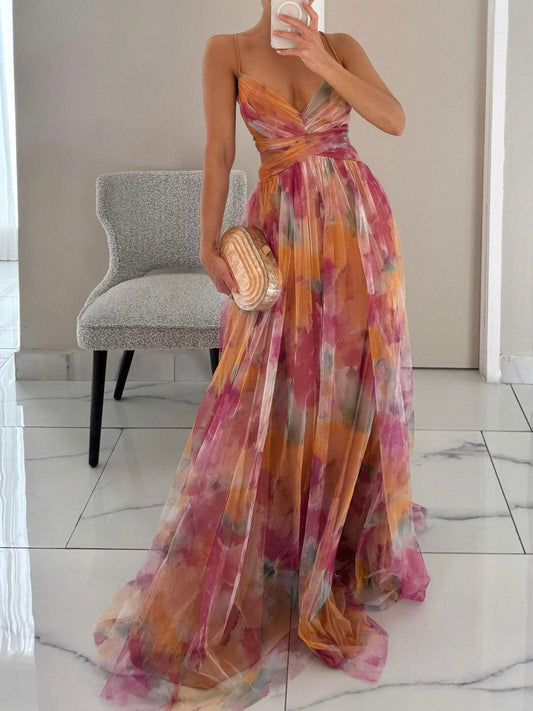 Abito Maxi Floreale Elegante