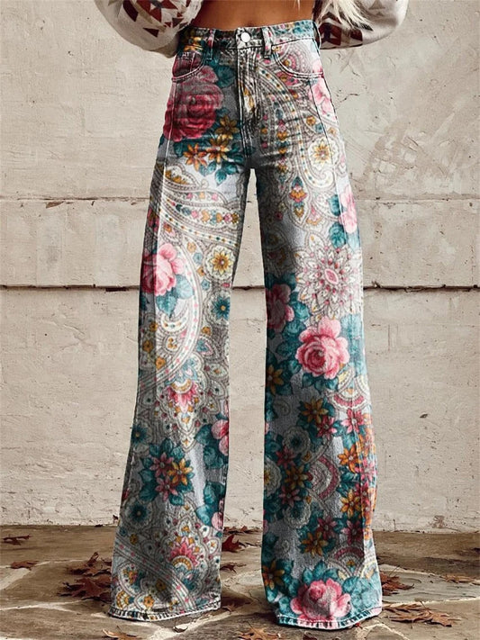 Pantaloni Fioriti Vintage Eleganti