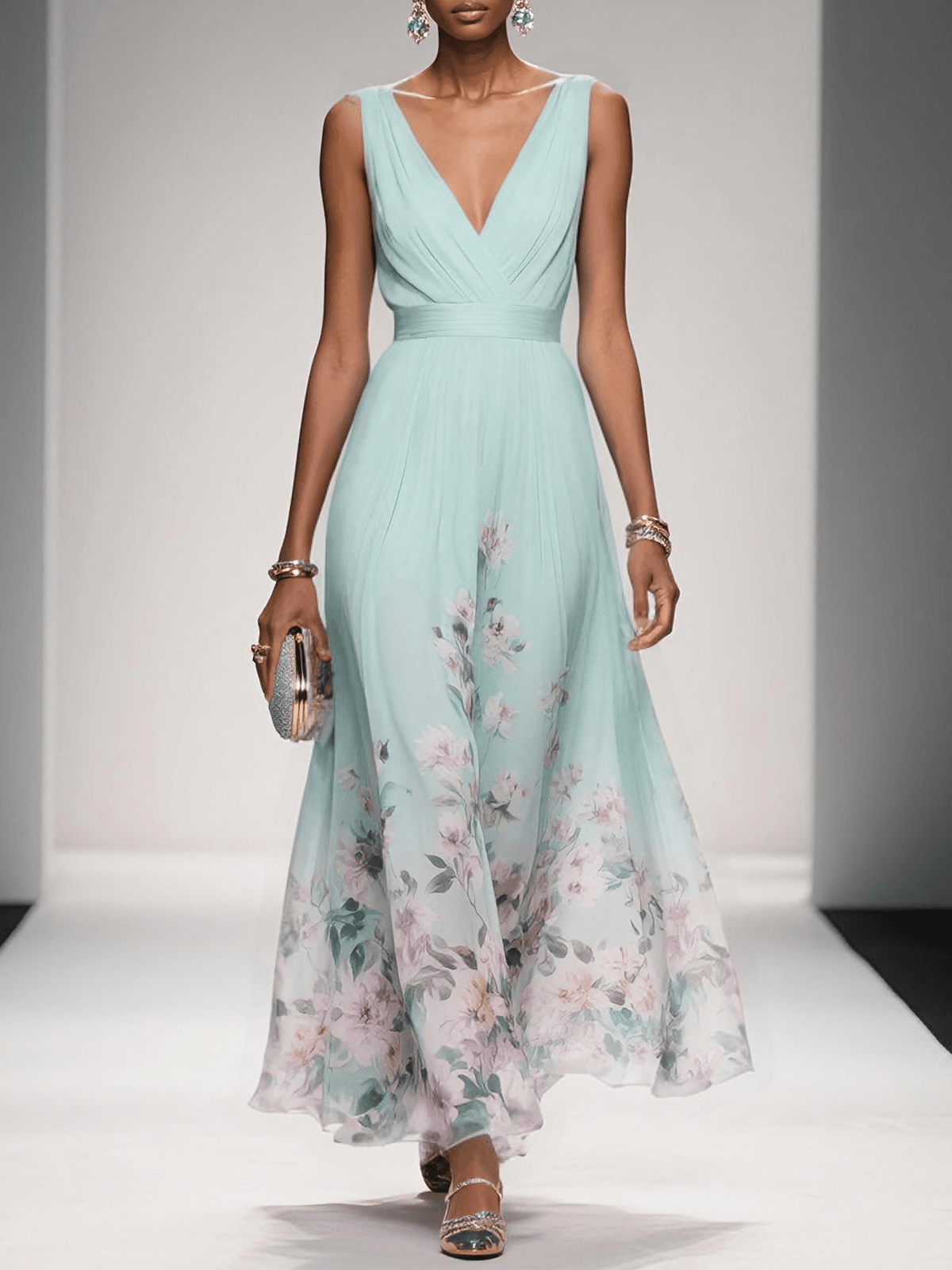 Abito Floreale Leggero Maxi