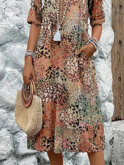 Josephine Vibrant Midi-Kleid