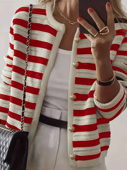 Cardigan A Righe Leggero-Caldo