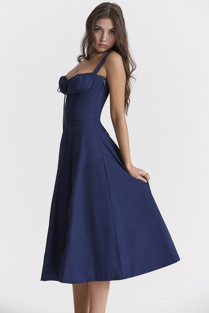 Lace-Up Midi Dress