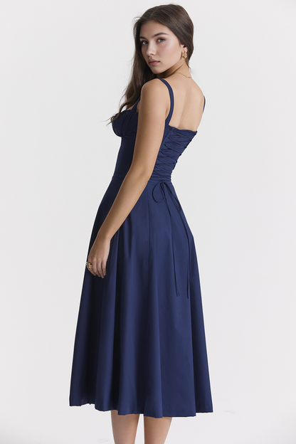 Lace-Up Midi Dress