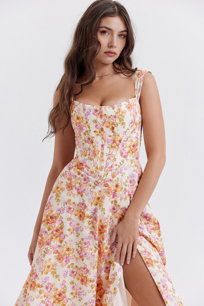 Floral Off-Shoulder Midi Dress
