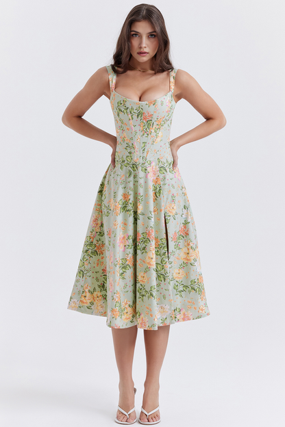Floral Off-Shoulder Midi Dress
