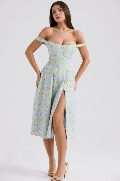 Floral Off-Shoulder Midi Dress
