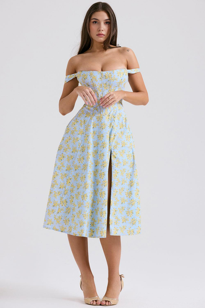 Floral Off-Shoulder Midi Dress
