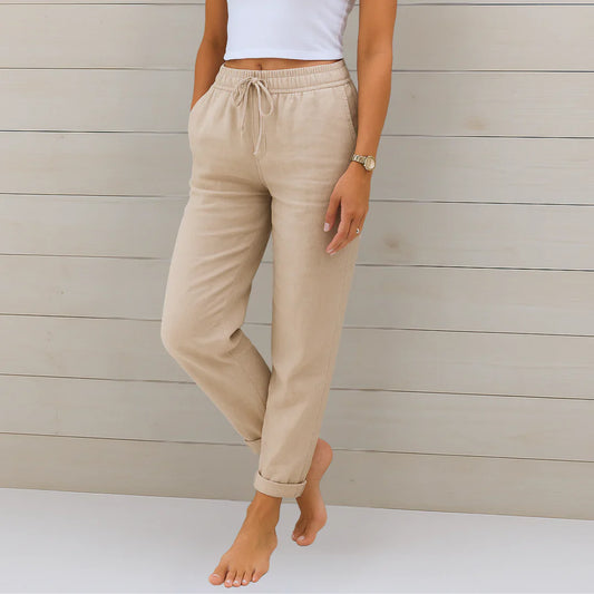 Pantaloni Lino Comfort-Stretch