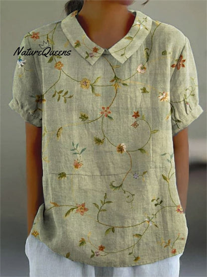 Gonna-Lino Retro-Floreale