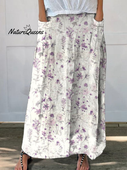 Vintage Floral Linen Dress