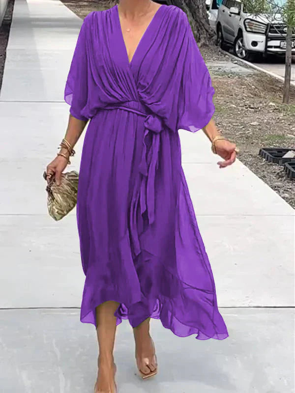 Chiffon Elegante Abito V-Sensuale