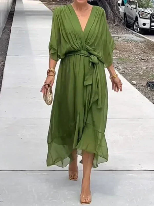 Chiffon Elegante Abito V-Sensuale