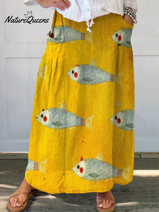 Gonna-Fresca Fiori-Lino