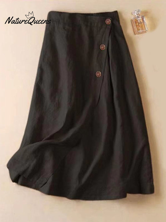 Gonna Floreale Linen-Cotton