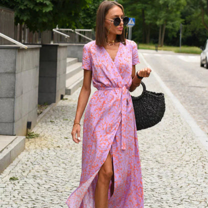 Abito Elegante Scollo a V Lussuoso