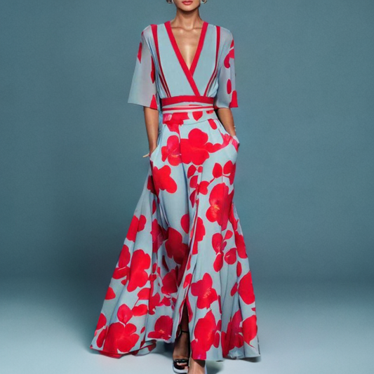 Elegance-Floral Abito Lungo