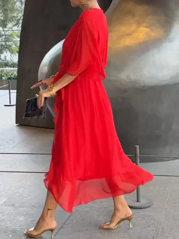 Chiffon Elegante Abito V-Sensuale