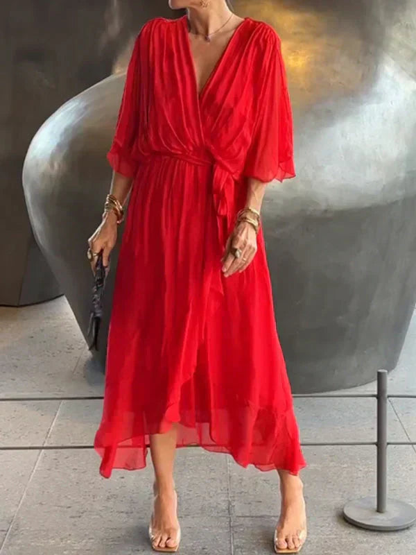Chiffon Elegante Abito V-Sensuale