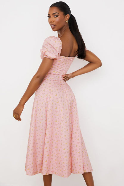 Elegant Corset-Style Midi Dress