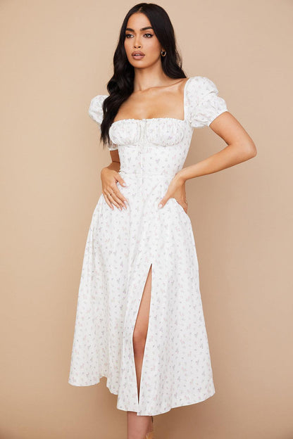 Elegant Corset-Style Midi Dress