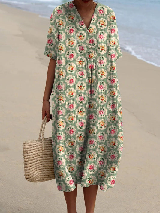 Daisy-Print Vintage Dress